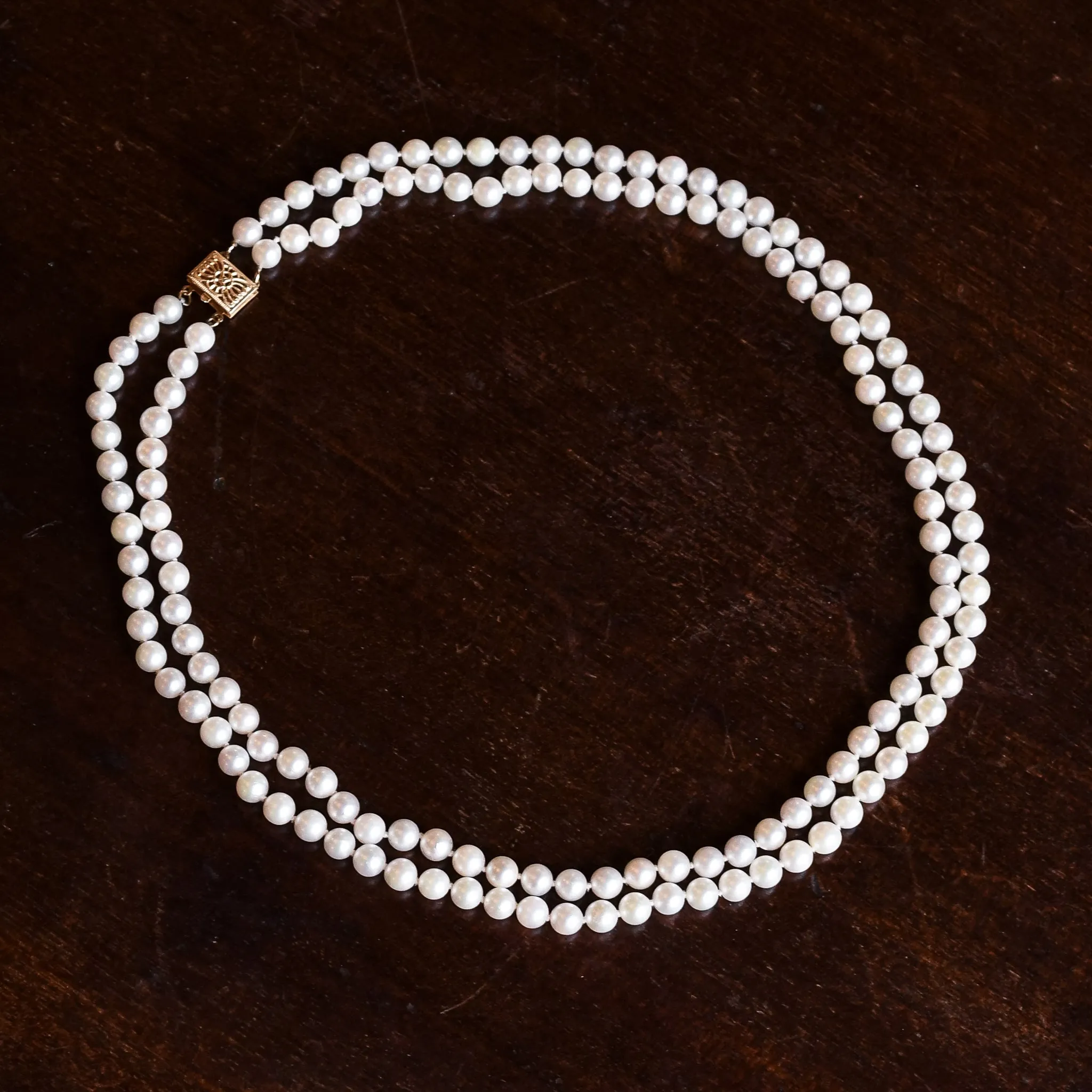 Vintage Double Strand Pearl Necklace