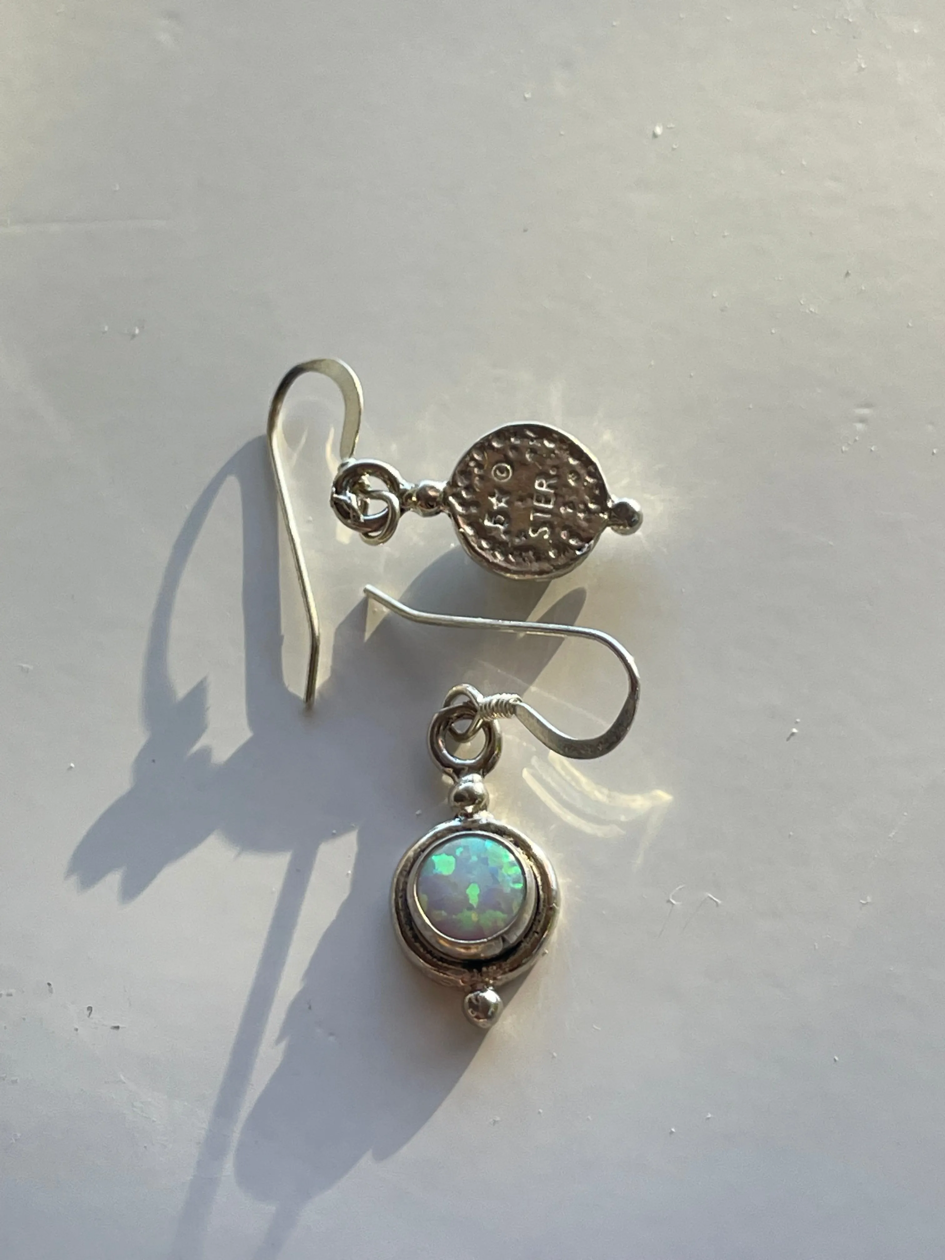 Vintage Opal and Sterling Silver Earrings