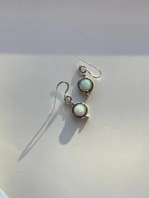 Vintage Opal and Sterling Silver Earrings
