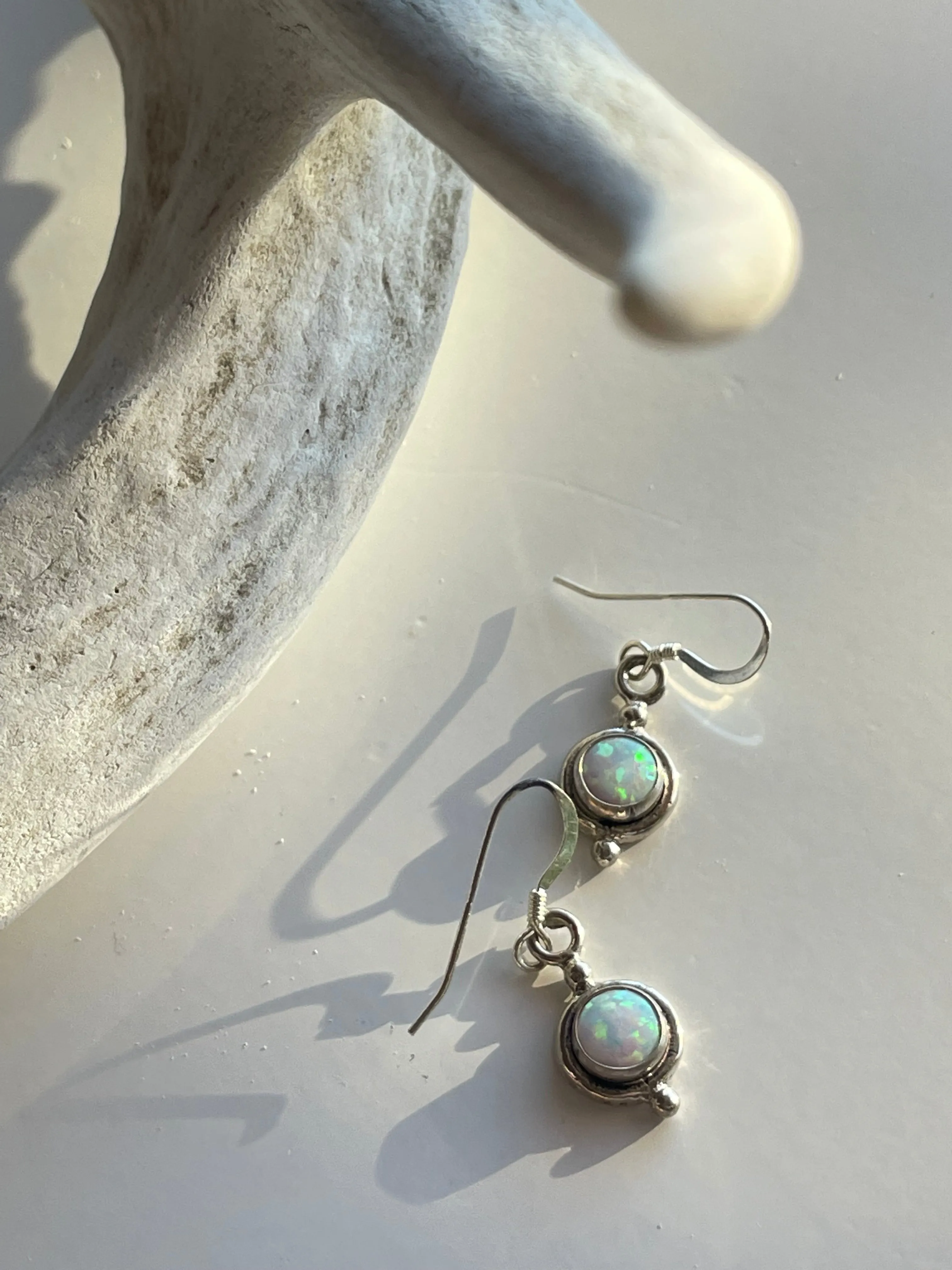 Vintage Opal and Sterling Silver Earrings