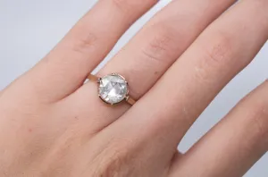 VINTAGE ROSE CUT DIAMOND SOLITAIRE IN GOLD