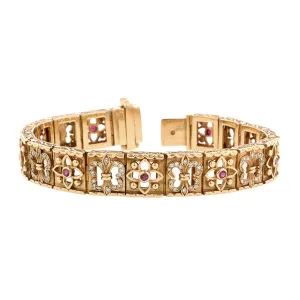 Vintage Ruby & Diamond Bracelet