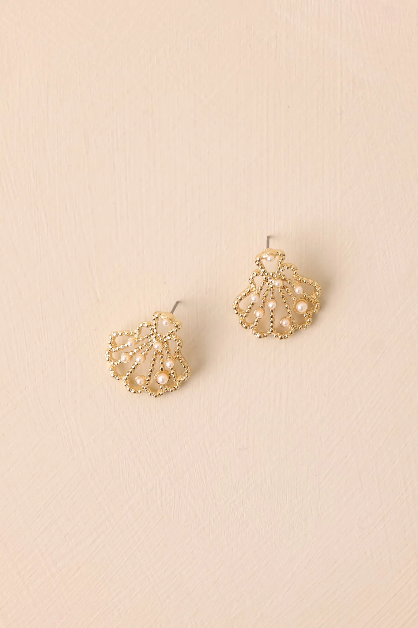 Waves Ahead Gold & Ivory Pearl Shell Earrings
