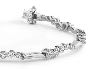Wavy Journey Diamond Bracelet with 3.00 ct.(finished)