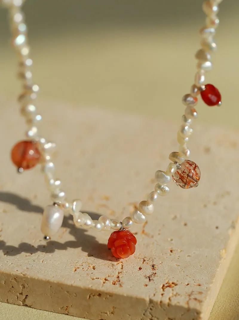 Whimsical Baroque Pearl Charm Necklace