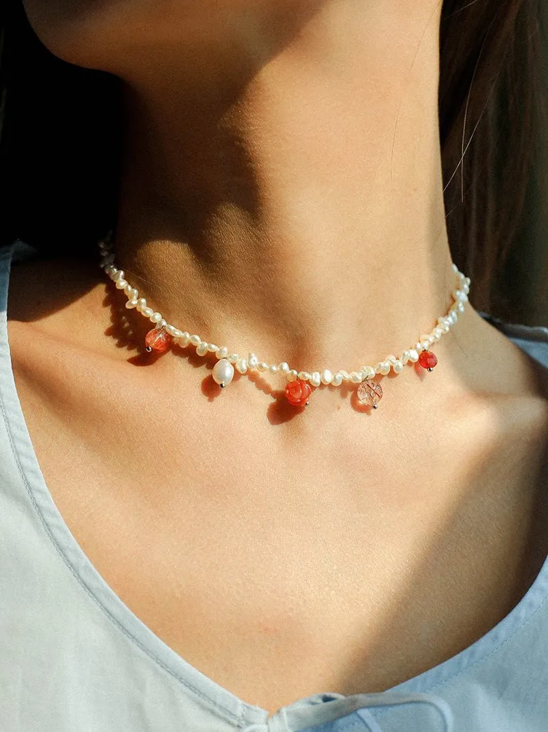 Whimsical Baroque Pearl Charm Necklace