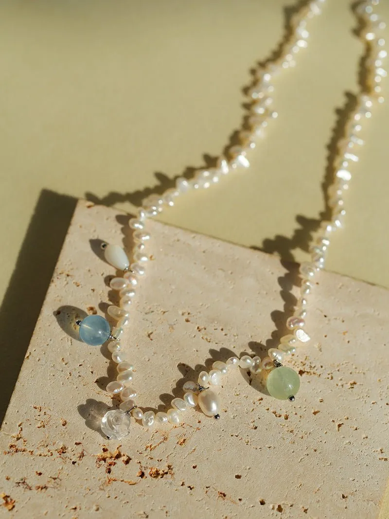 Whimsical Baroque Pearl Charm Necklace