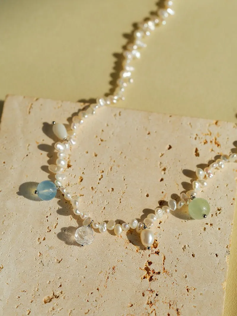 Whimsical Baroque Pearl Charm Necklace