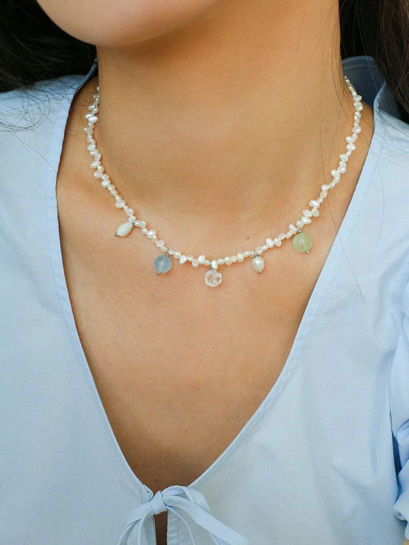 Whimsical Baroque Pearl Charm Necklace