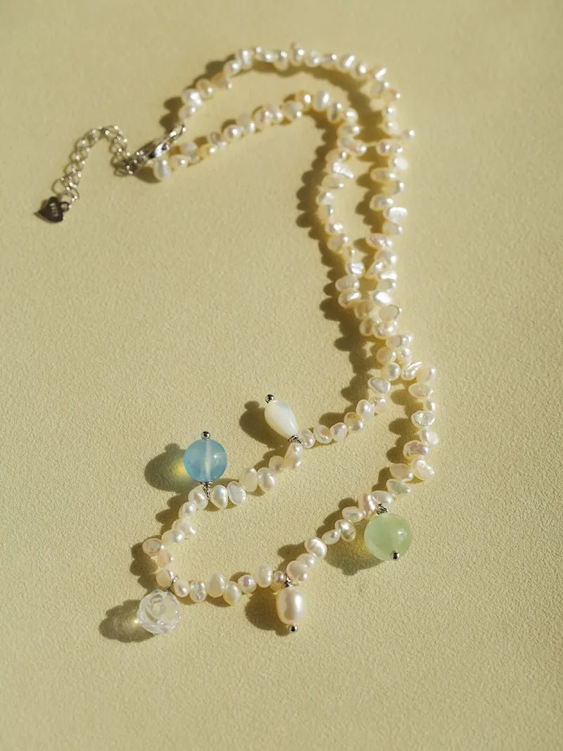 Whimsical Baroque Pearl Charm Necklace