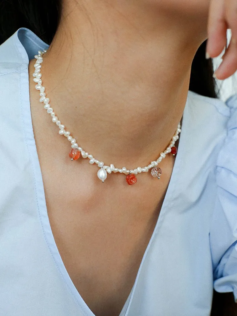 Whimsical Baroque Pearl Charm Necklace