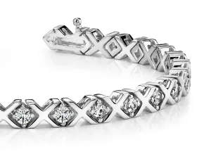 X And O Lab-Grown Diamond Bracelet with 2.34 ct.(finished) 3.0mm