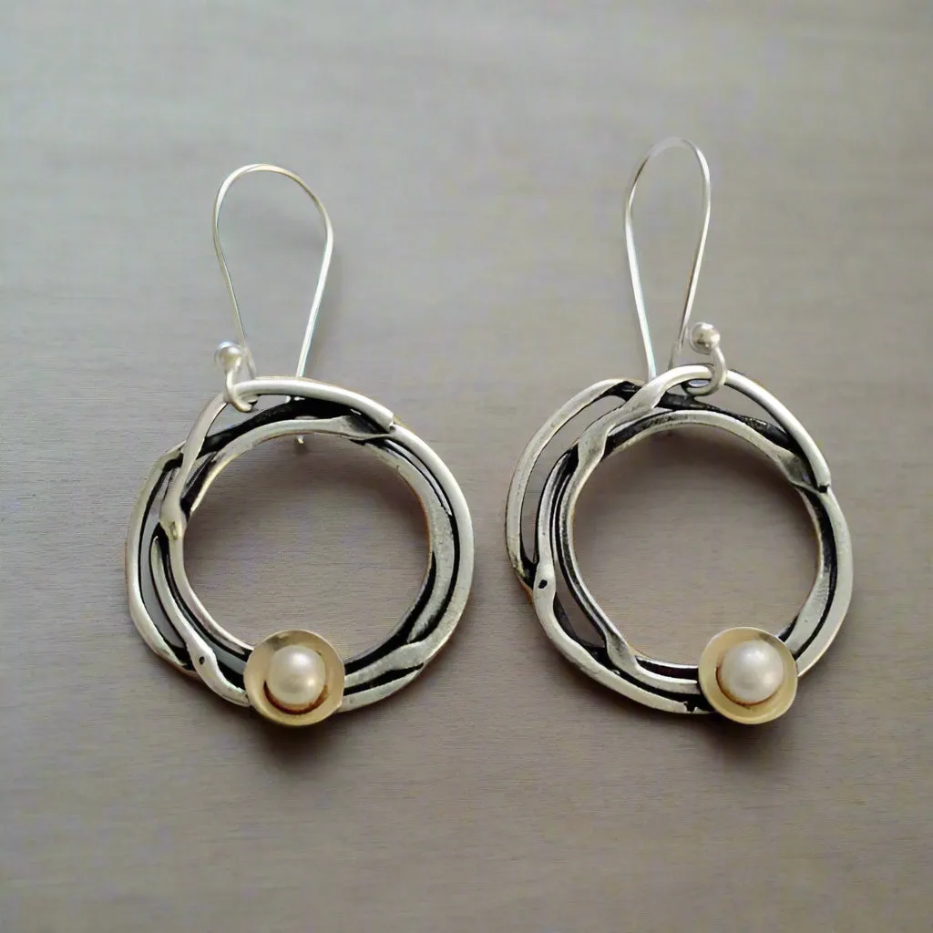 Yellow 14k Gold Earrings - Spring Blossom.