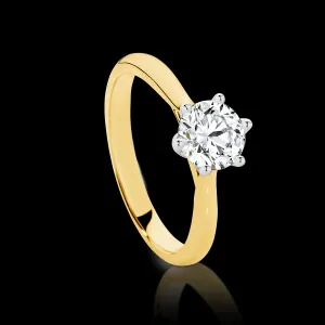 Yellow & White Gold 0.70ct Solitaire Ring