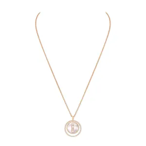 Yellow Gold Diamond & White Mother-Of-Pearl Necklace