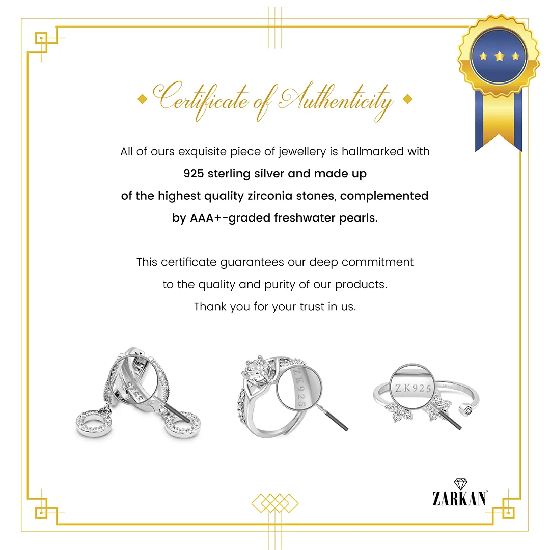 Zarkan 925 Silver Eagle Solitaire American Diamond Ring